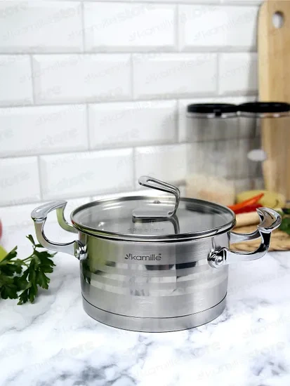 Кастрюля Kamille 3,1 л из нержавеющей стали с крышкой - зображення 3