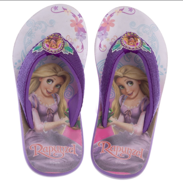 Детские вьетнамки для девочки Рапунцель Kito Tangled 4604-1 размер 34 White-Purple - изображение 2