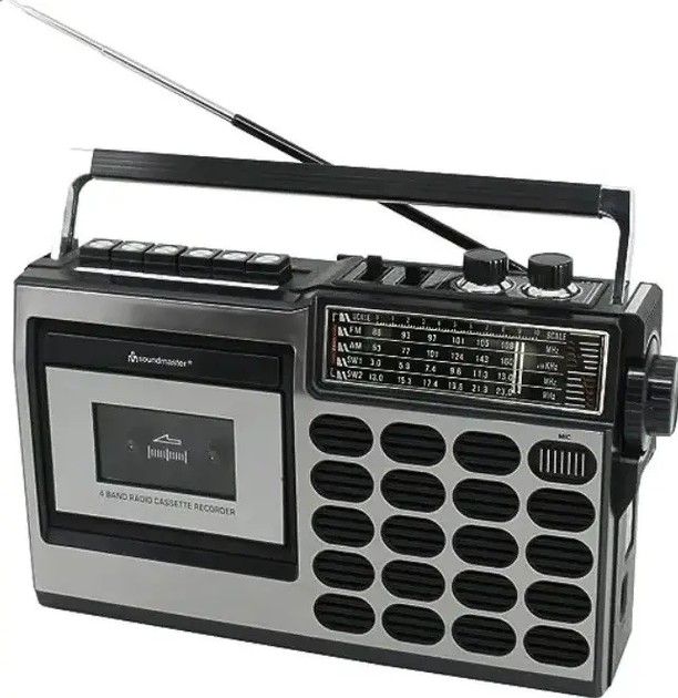 Радиомагнитофон с разъемом для наушников Soundmaster RR18SW Retro USB SD Черный - изображение 4