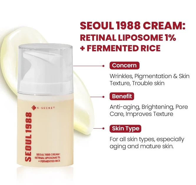Крем с липосомальным ретиналем KSECRET Cream Retinal Liposome 1% + Fermented Rice 50 ml - изображение 2