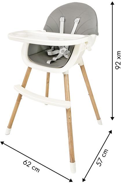 Стільчик для годування EcoToys 2 в 1 сірий (HA-004 GRAY) - зображення 6