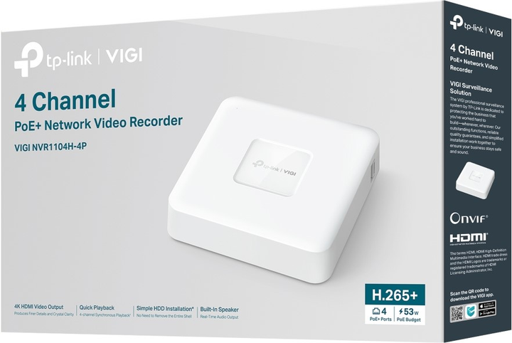 Мережевий відеореєстратор TP-LINK VVIGI NVR1104H-4P - зображення 4