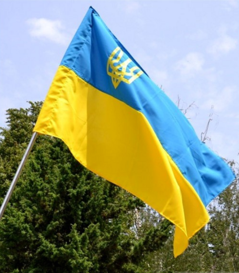 Флаг Украины с Гербом – 140х90 см, габардин - изображение 2