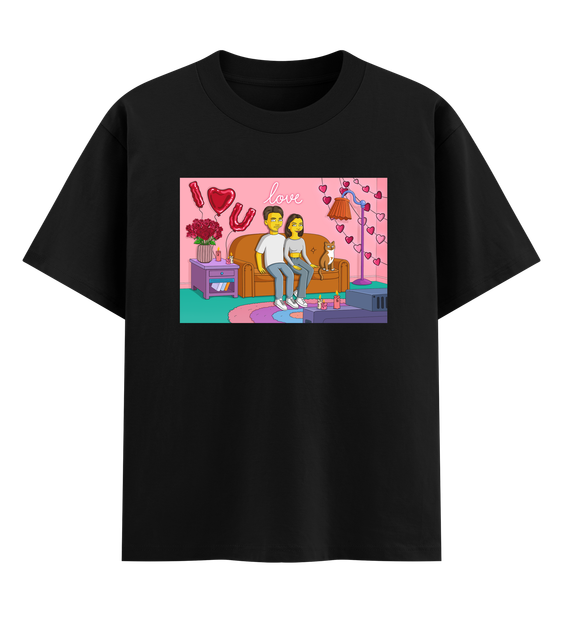 Футболка оверсайз Ponty Shop з вашим фото «Сімпсони Love» M Чорна - Фото 1 Футболка оверсайз Ponty Shop з вашим фото «Сімпсони Love» M Чорна - изображение 1