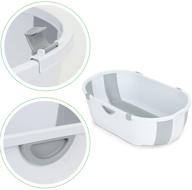 Wanienka dla niemowląt EcoToys turystyczna składana szara (HA-B46 GRAY) - obraz 7