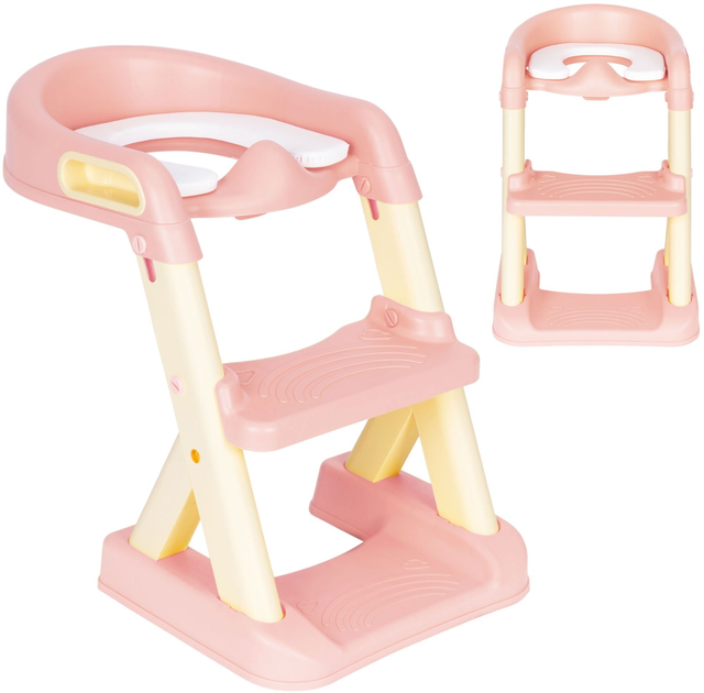 Nakładka na toaletę ze schodkami EcoToys różowa (HA-P23S PINK) - obraz 6