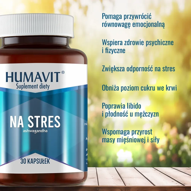 Suplement diety Humavit Ashwagandha na stres 30 kapsułek (5903129300622) - obraz 3