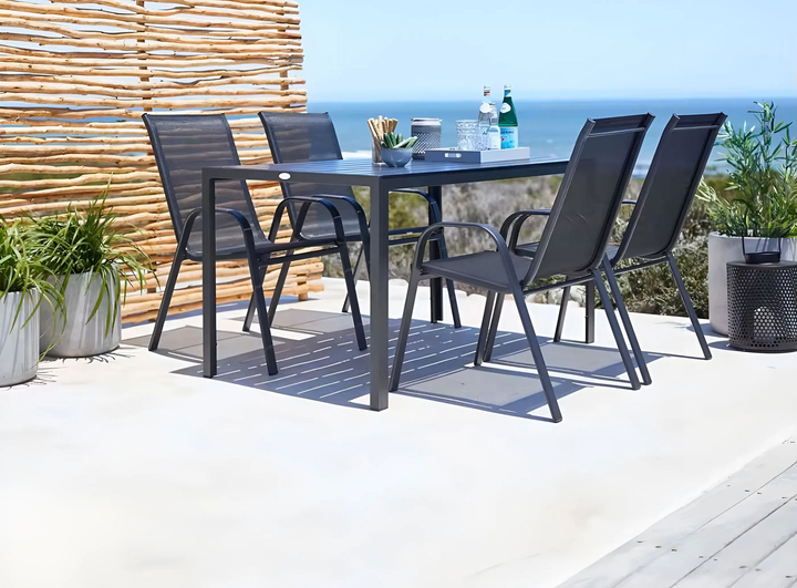 Набір садових стільців ModernHome by Multistore SC-092KD Black 4 шт (5905817004904) - зображення 9
