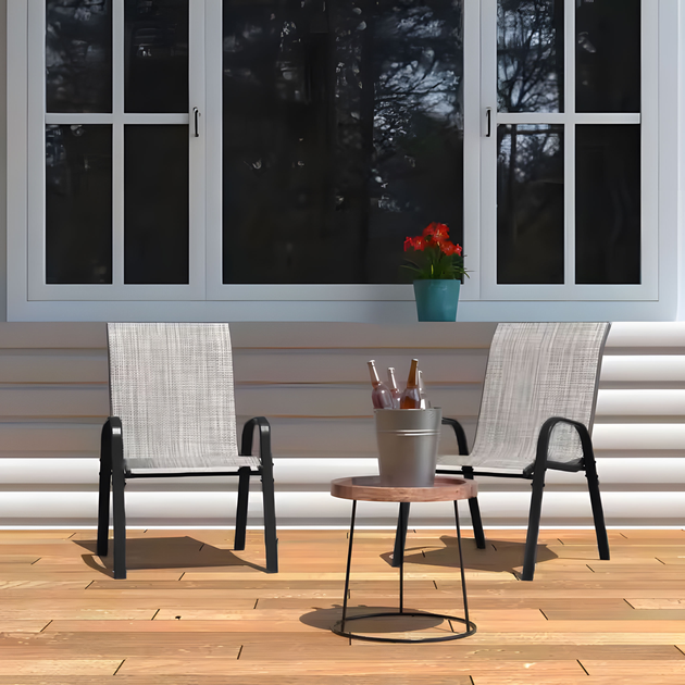 Zestaw krzeseł ogrodowych ModernHome by Multistore SC-092KD Light Gray 4 szt (5905817004881) - obraz 8
