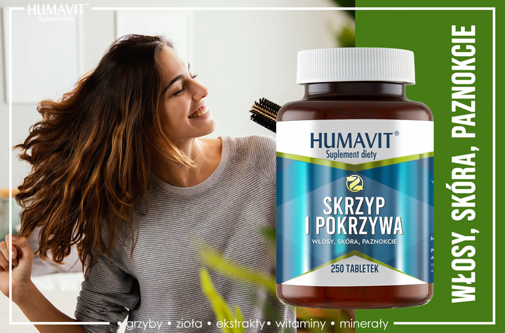 Дієтична добавка Humavit Хвощ і кропива на основі пивних дріжджів 250 пігулок (5903129300288) - зображення 4