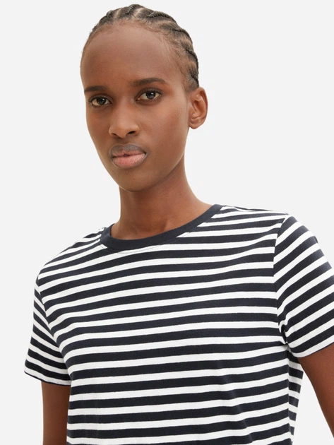 Футболка жіноча Tom Tailor 1035867 L Білий/Синій (4066887017759) - зображення 4