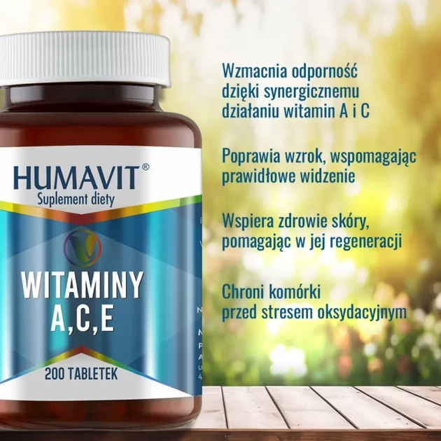 Suplement diety Humavit V Witaminy A,C,E na bazie drożdży piwowarskich 200 tabletek (5903129300295) - obraz 3