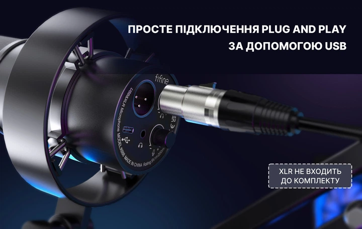 Динамічний USB-мікрофон K688 для стрімінгу, запису вокалу та подкастів, кардіоїдна спрямованість, чорний (з поп-фільтром та кріпленням) Чорний - изображение 8