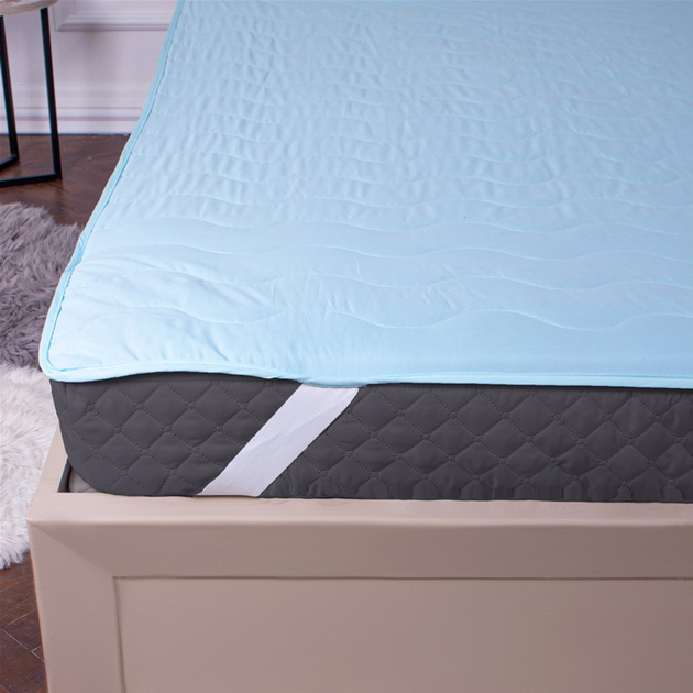 Наматрацник MirSon Eco Light №1719 Cotton Air-line на резинці по кутках Blue 160x200 см від Rozetka на платформі USKIDKA Акція на Наматрацник MirSon Eco Light №1719 Cotton Air-line на резинці по кутках Blue 160x200 см від Rozetka