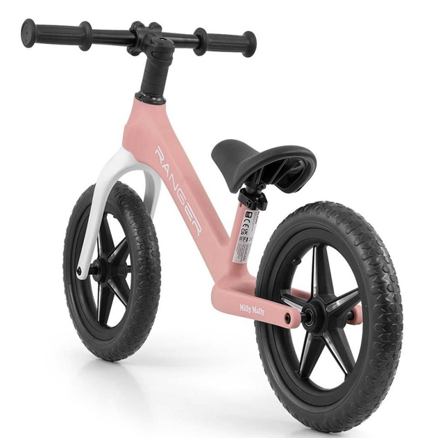 Rowerek biegowy Milly Mally Ranger Flash LED Pink 12" (5901761129380) - obraz 3