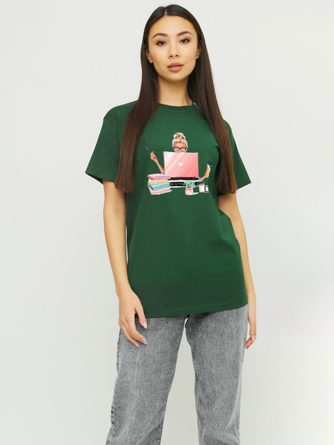 Футболка бавовняна довга жіноча YAPPI Boyfriend WDG20070 XL Зелена від Rozetka на платформі USKIDKA Акція на Футболка бавовняна довга жіноча YAPPI Boyfriend WDG20070 XL Зелена від Rozetka