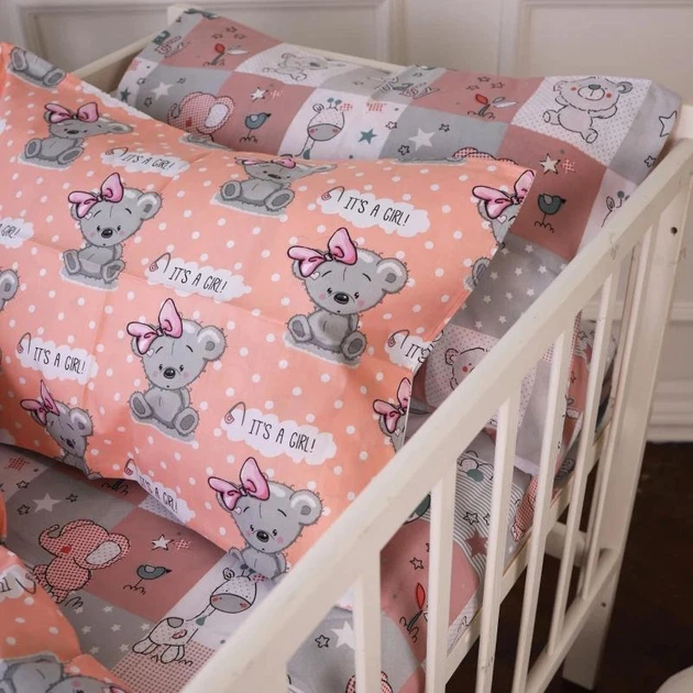Простынь MirSon полуторная 150x220 см Kids Time 20-0028 Little girl Teddy бязь (2200009637933) - изображение 5