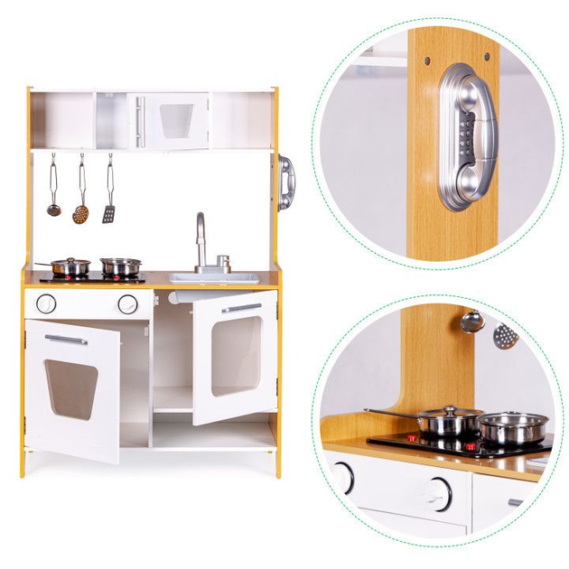 Drewniana kuchnia dla dzieci EcoToys ze światłem i dźwiękiem PLK534 (5903089066170) - obraz 8