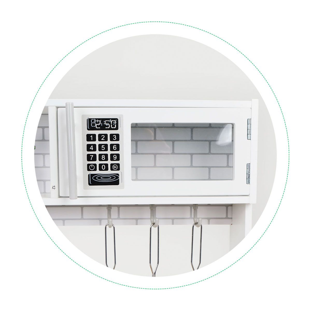 Drewniana kuchnia dla dzieci EcoToys z akcesoriami dla dzieci + efekty led PLK553 Biała (5903769975402) - obraz 10