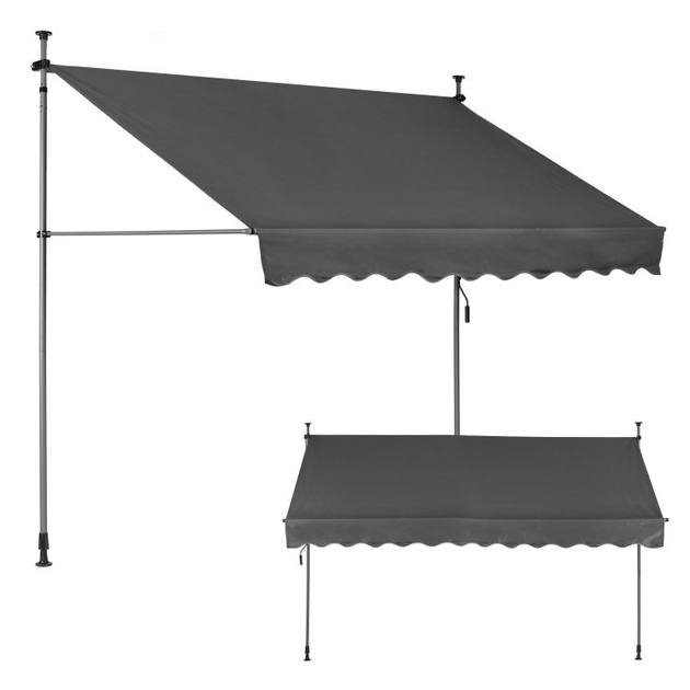 Markiza przeciwsłoneczna balkonowa MultiGarden 200 x 120 cm Szara (5905817002467) - obraz 3