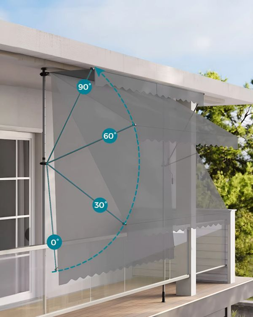 Markiza przeciwsłoneczna balkonowa MultiGarden 200 x 120 cm Szara (5905817002467) - obraz 9