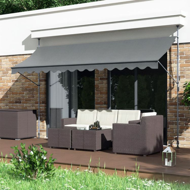 Markiza przeciwsłoneczna balkonowa MultiGarden 200 x 120 cm Szara (5905817002467) - obraz 11