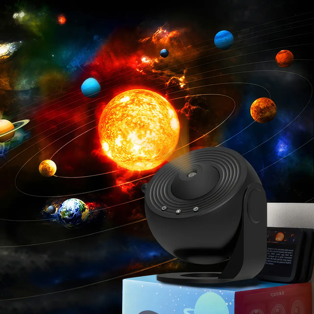 Ночник проектор звездного неба галактика Galaxy 19 сменных картриджей, домашний планетарий черный - Фото 5 Ночник проектор звездного неба галактика Galaxy 19 сменных картриджей, домашний планетарий черный - изображение 5