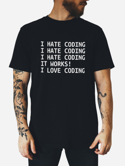 Футболка бавовняна довга чоловіча Ctrl I hate coding... CNTRLB10003 S Чорна з принтом від Rozetka на платформі USKIDKA Акція на Футболка бавовняна довга чоловіча Ctrl I hate coding... CNTRLB10003 S Чорна з принтом від Rozetka