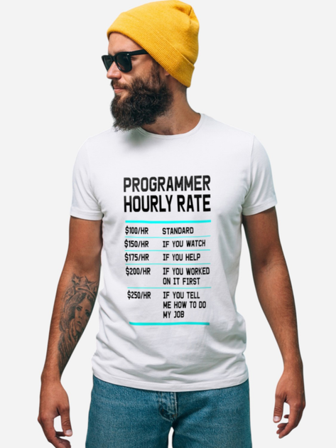 Футболка бавовняна довга чоловіча Ctrl Programmer hourly rate CNTRLW10003 M Біла з принтом від Rozetka на платформі USKIDKA Акція на Футболка бавовняна довга чоловіча Ctrl Programmer hourly rate CNTRLW10003 M Біла з принтом від Rozetka