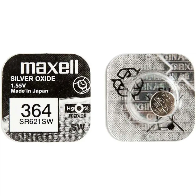 Батарейка в годинник MAXELL SR621SW-G1 364 NEW EUROPE 1BL - Фото 1 Батарейка в годинник MAXELL SR621SW-G1 364 NEW EUROPE 1BL - зображення 1