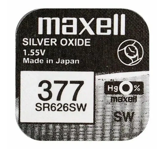 Батарейка в годинник MAXELL SR626SW-G4 377 NEW EUROPE 1BL - Фото 1 Батарейка в годинник MAXELL SR626SW-G4 377 NEW EUROPE 1BL - изображение 1