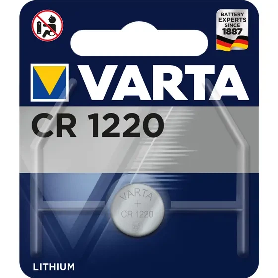 Батарейка літієва VARTA Lithium 6220 (CR1220) - Фото 2 Батарейка літієва VARTA Lithium 6220 (CR1220) - зображення 2