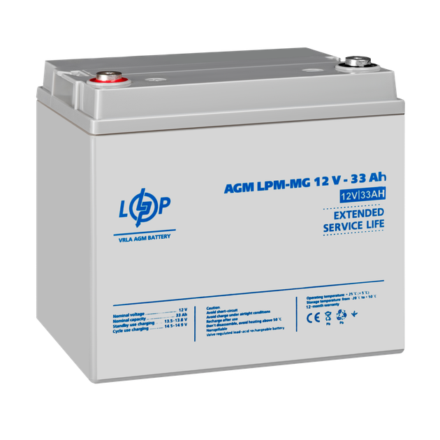 Акумулятор мультигелевий LogicPower LPM-MG 12V - 33 Ah - изображение 3