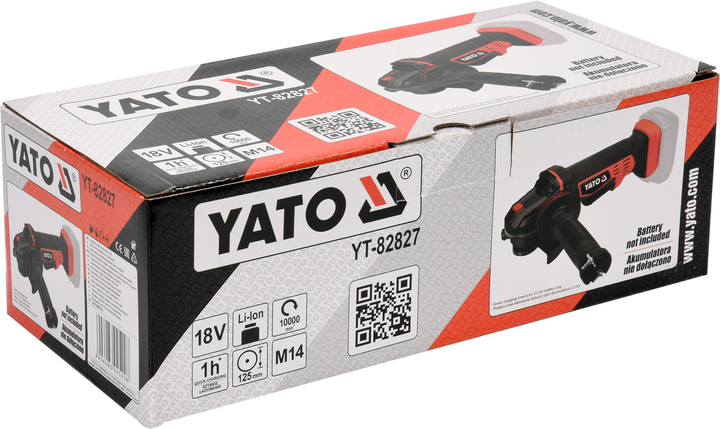 Кутова акумуляторна шліфмашина YATO YT-82827 (5906083025228) - зображення 4