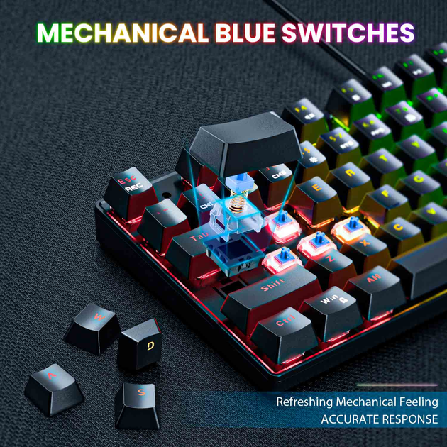 Игровой набор Gaming Combo 2-in-1 Механическая клавиатура ENG ONIKUMA G26 + мышь ONIKUMA CW905 - изображение 7