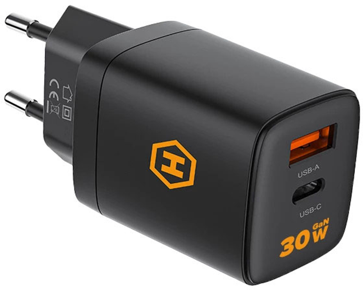 Ładowarka sieciowa Hammer RapidCharge Duo 30W Black-Orange (AKC001408) - obraz 3