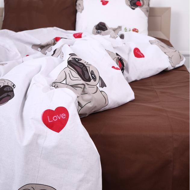 Простирадло MirSon Бязь 17-0566 Pug-dog 150x220 від Rozetka на платформі USKIDKA Акція на Простирадло MirSon Бязь 17-0566 Pug-dog 150x220 від Rozetka