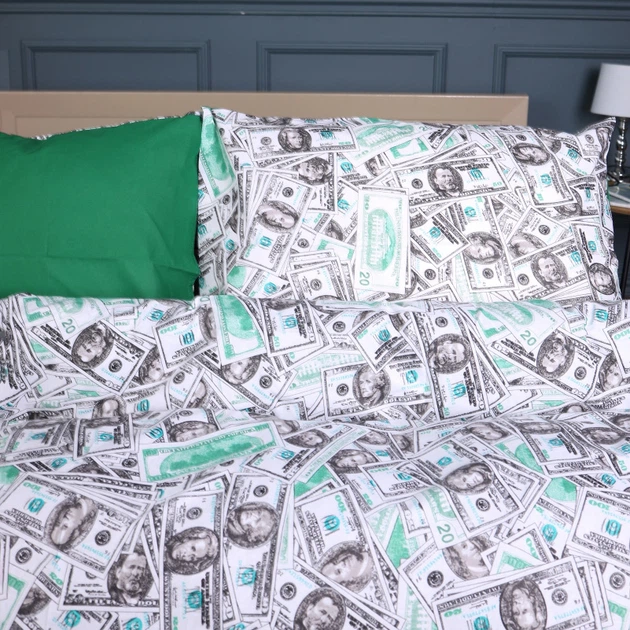 Простынь MirSon Бязь 17-0589 Dollars 200x220 (2200007047161) - изображение 4