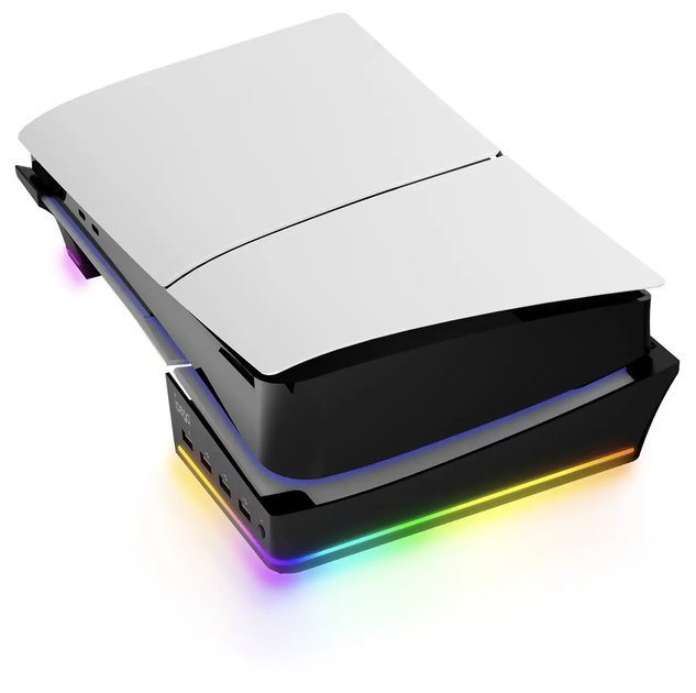 Мультифункціональна RGB горизонтальна підставка IPega PG-P5S021 для Playstation 5 Slim та PS5 Pro чорна - зображення 3