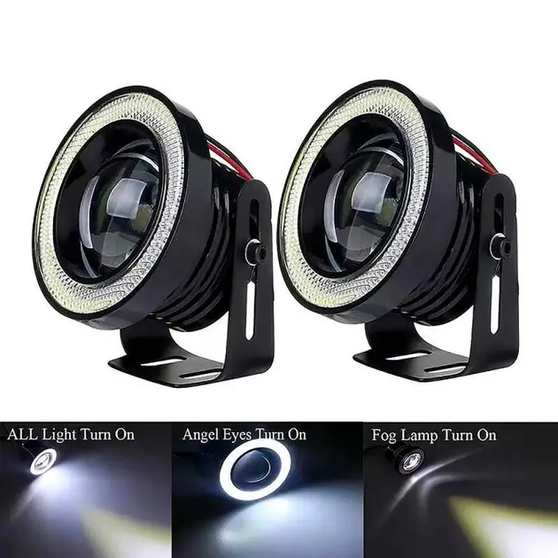 Противотуманные LED фары с ангельскими глазками 64mm 10W 1200lm (2шт) - изображение 2