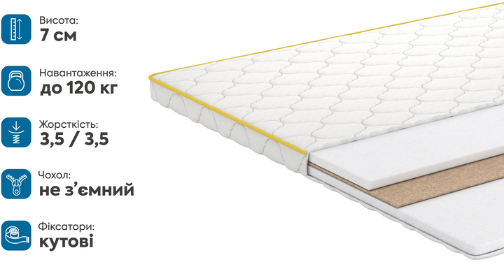 Ортопедичний матрац Matro (MatroLuxe) Aura kokos 140х190 см (0024214500) - зображення 4