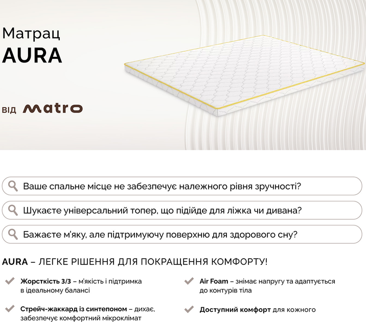 Ортопедичний матрац Matro (MatroLuxe) Aura 90х190 см (0024213582) - зображення 5