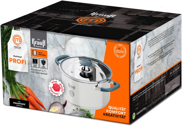 Каструля Krauff зі скляною кришкою діаметр 22 см 4.7 л (26-238-087) - зображення 12