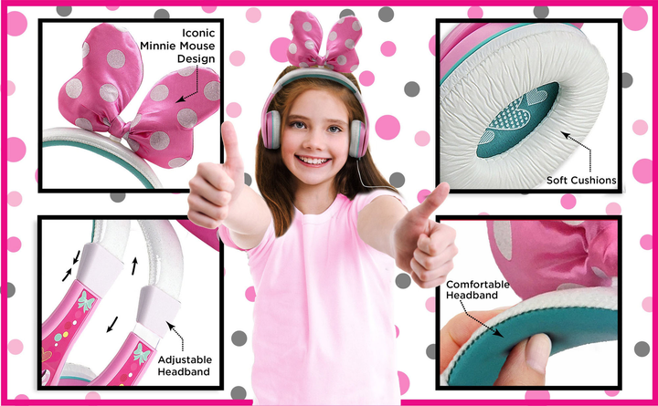Słuchawki eKids Disney Minnie Mouse z regulacją głośności Pink (92298912479) - obraz 3