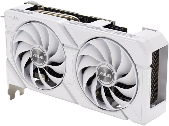 Відеокарта ASUS PCI-Ex GeForce RTX 4060 Ti Dual EVO White OC Edition 8GB GDDR6 (128bit) (2595/18000) (1 x HDMI, 3 x DisplayPort) (DUAL-RTX4060TI-O8G-EVO-WHITE) - Фото 4 Відеокарта ASUS PCI-Ex GeForce RTX 4060 Ti Dual EVO White OC Edition 8GB GDDR6 (128bit) (2595/18000) (1 x HDMI, 3 x DisplayPort) (DUAL-RTX4060TI-O8G-EVO-WHITE) - зображення 4