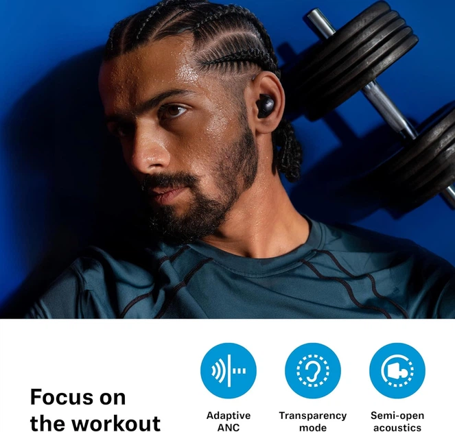 Наушники беспроводные Sennheiser Momentum Sport Graphite (700305) - Фото 6 Наушники беспроводные Sennheiser Momentum Sport Graphite (700305) - изображение 6