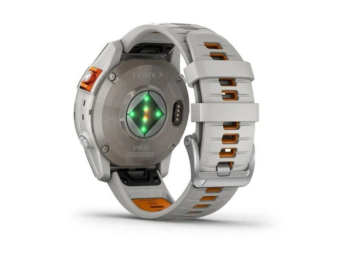 Смарт-годинник Garmin Fenix 7 Pro Sapphire Solar Titanium w. Fog Gray/Ember O. Band (010-02777-20/21) - Фото 5 Смарт-годинник Garmin Fenix 7 Pro Sapphire Solar Titanium w. Fog Gray/Ember O. Band (010-02777-20/21) - изображение 5
