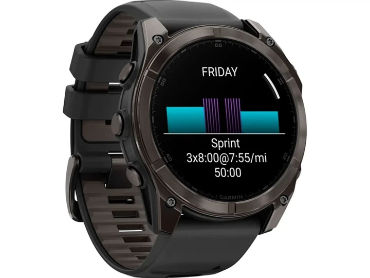Спортивні годинники Garmin Fenix 8 51mm AMOLED Sapphire Carbon Gray DLC Titanium w. Black/Pebble Gray S. Band (010-02905-20/21) - зображення 2