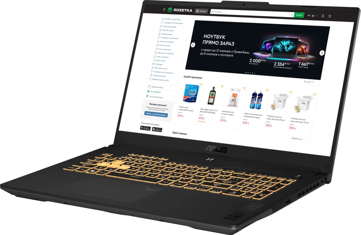 Ноутбук ASUS TUF Gaming F17 FX707VI-LL100 (90NR0FI5-M006M0) Mecha Gray / 17.3" IPS WQHD 240 Гц / Intel Core i7-13620H / RAM 32 ГБ / SSD 1 ТБ / nVidia GeForce RTX 4070, 8 ГБ - изображение 4