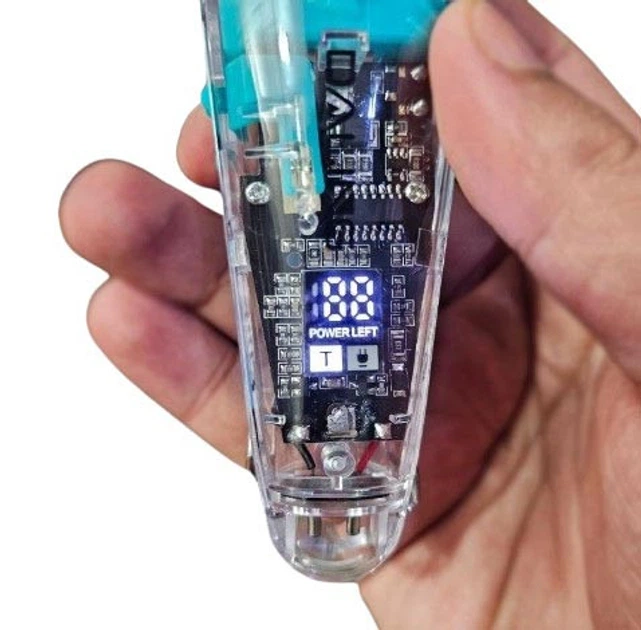 Аккумуляторный триммер для стрижки бороды и усов с USB и LED-дисплеем Daling DL-1631 Pro Голубой - изображение 2